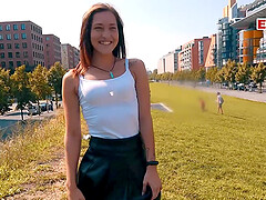 Stupid german guy meet cute student tourist teen on street