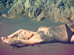 Beautiful Kristen Nicole shows her hot body on a beach