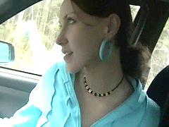 Tanya makes out with her BF in a car and gives him a blowjob