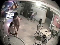 Horny Couple Fucking After Closing The Bar