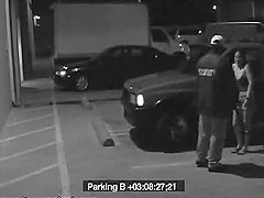 Parking Lot Action Caught By A Security Camera