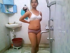 Desi showering