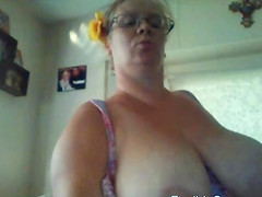 Granny with  nice huge boobs on webcam