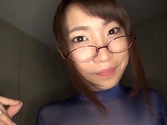 Japanese chick Nonomiya Misato likes to masturbate with a long toy