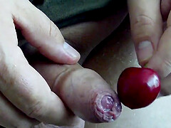 Here is a brand new clip showing me (male),my uncut cock and a cherry.