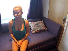 Blonde amateur fucked by two fake police officers in her apartment