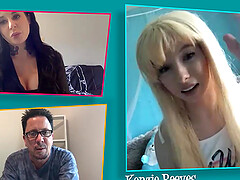 Webcam show between a dude and two provocative pornstars - Joanna Show