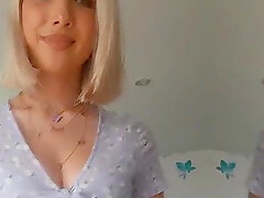 Blonde teen showing summer dressing