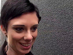 Cute french brunette Stephanie butt fucked by huge black cock