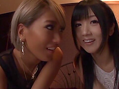 Homemade FFM threesome with two stunning Japanese girlfriends