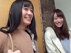 Japanese FFM threesome with naughty Minato Riku & her bestie