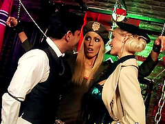 Double penetration XXX porn - 2 horny milfs take on a y bi-atch and a slut!