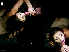 Angelina Diamanti's juicy pussy in pov through a gloryhole