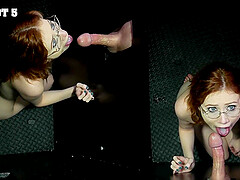 Petite redhead Scarlet Skies gets messy in pov