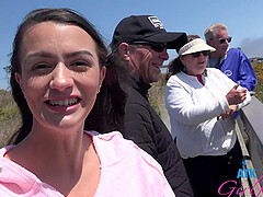 Summer Renee, outdoor public action with horny teen