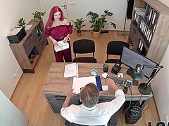 Redhead Miss Olivia from kyiv gets fucked in the office