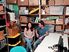 Veronica's naughty office tryst with Jack in tight jeans and lustful locks