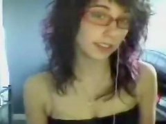 Sexy Brunette Plays With Her Natural Tits In Webcam Clip