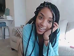 Sexy ebony masturbating on cam