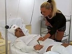 Adorable blonde girl fucks a guy in the hospital